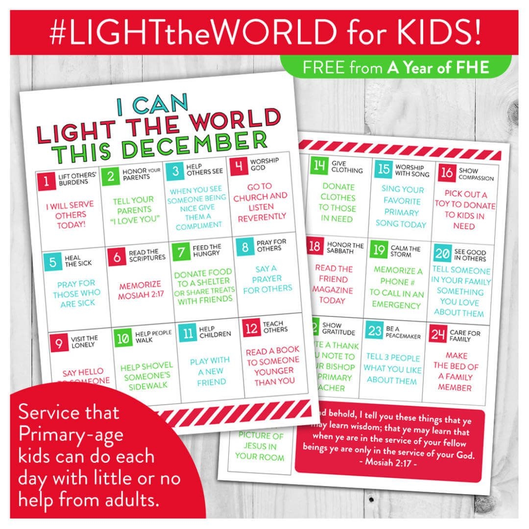 Light The World 2025 Calendar Printable Hana Clara