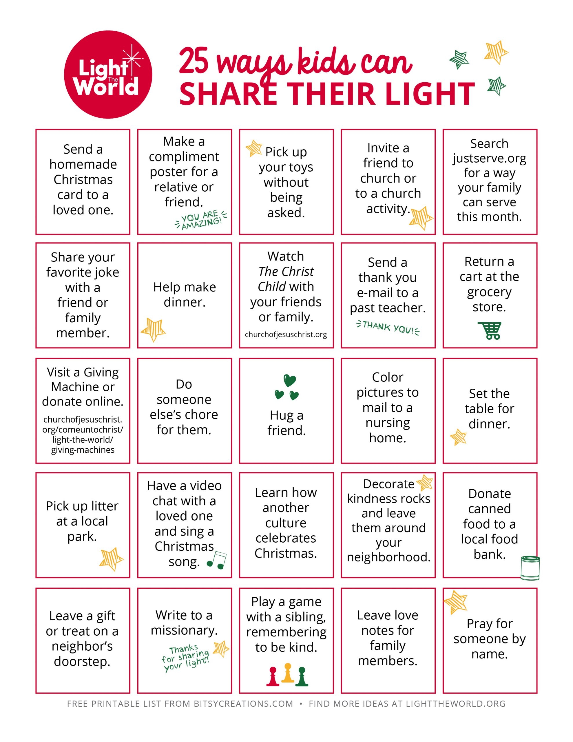 Light The World Children 39 S Calendar 2025 Printable Irma Mireille