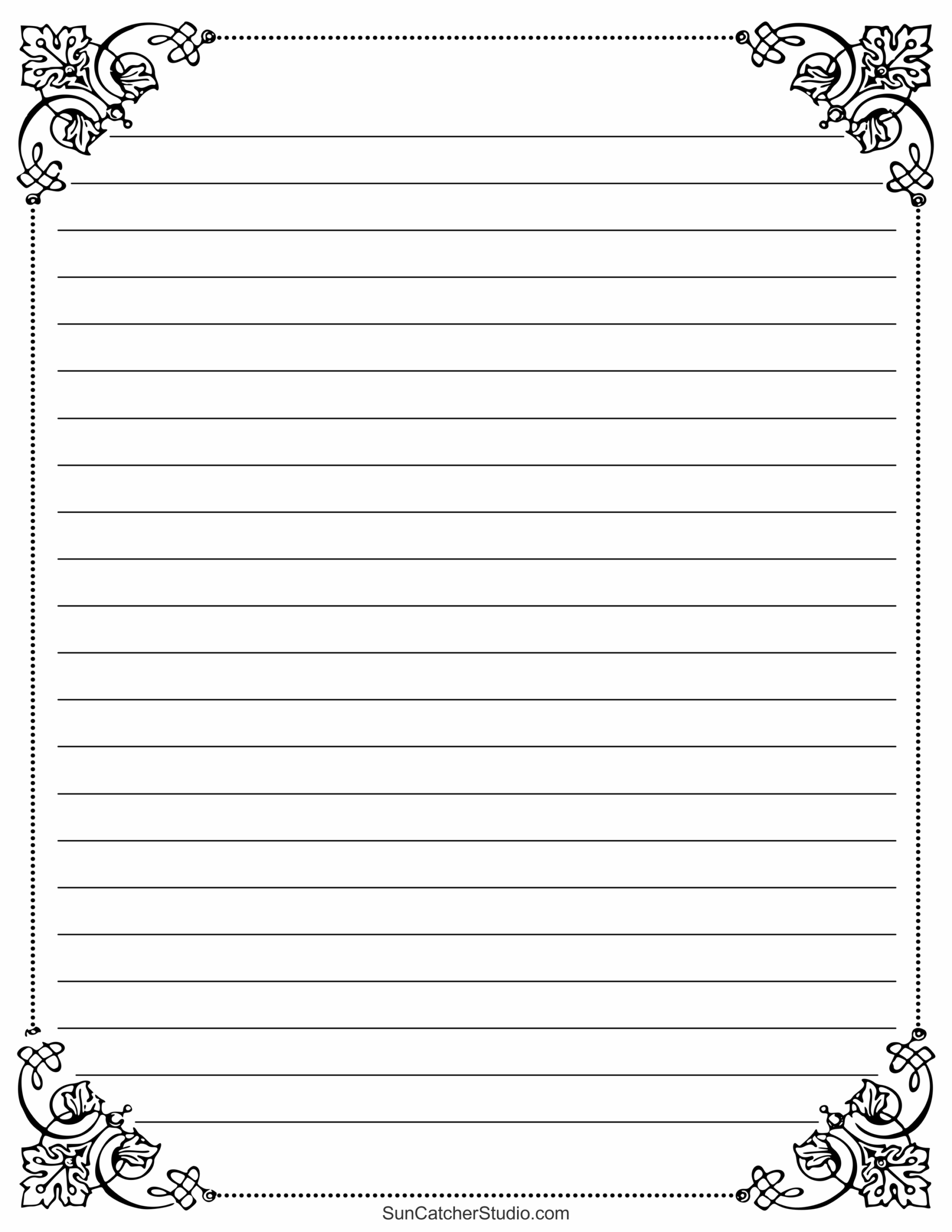 Lined Paper Printable With Border
