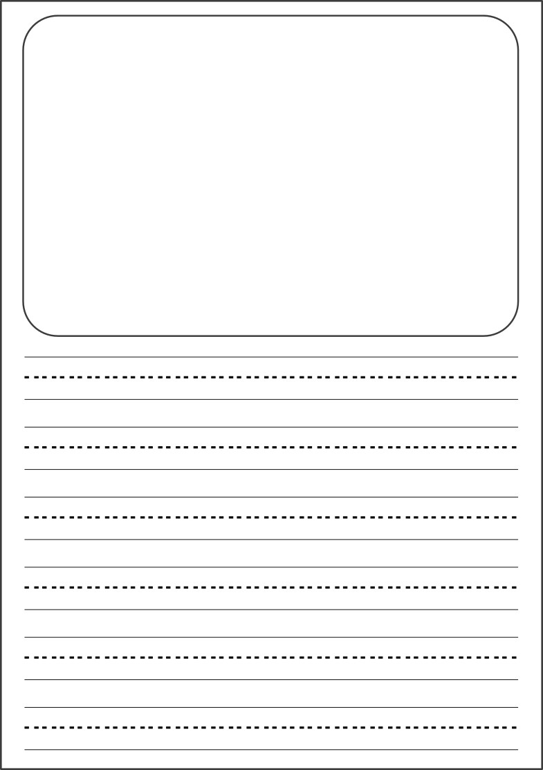 Lined Paper With A Picture Box Printable Templates Free