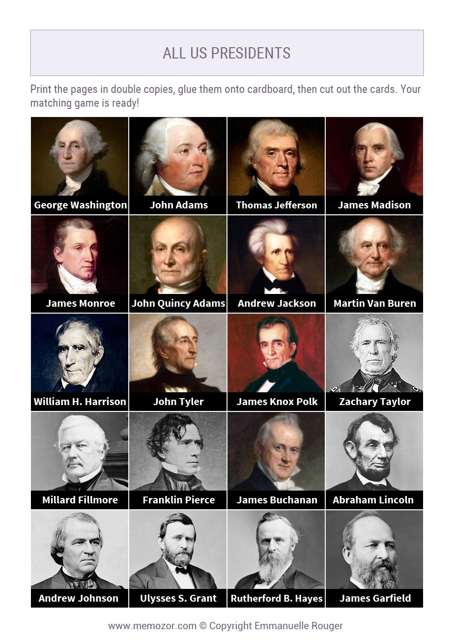 Printable List Of Presidents In Order