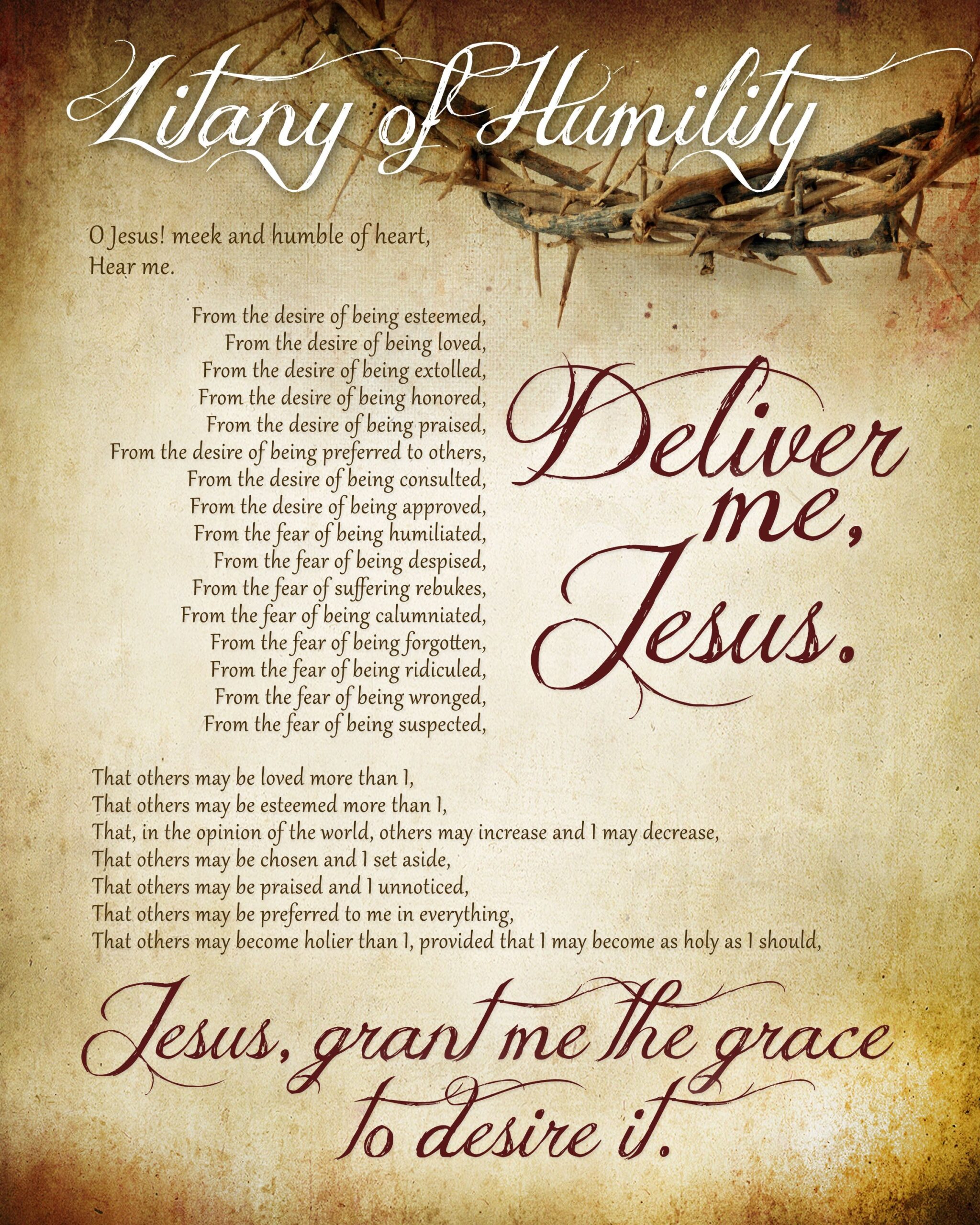 Litany Of Humility Composed By Rafael Merry Del Val Cardinal Secretary 