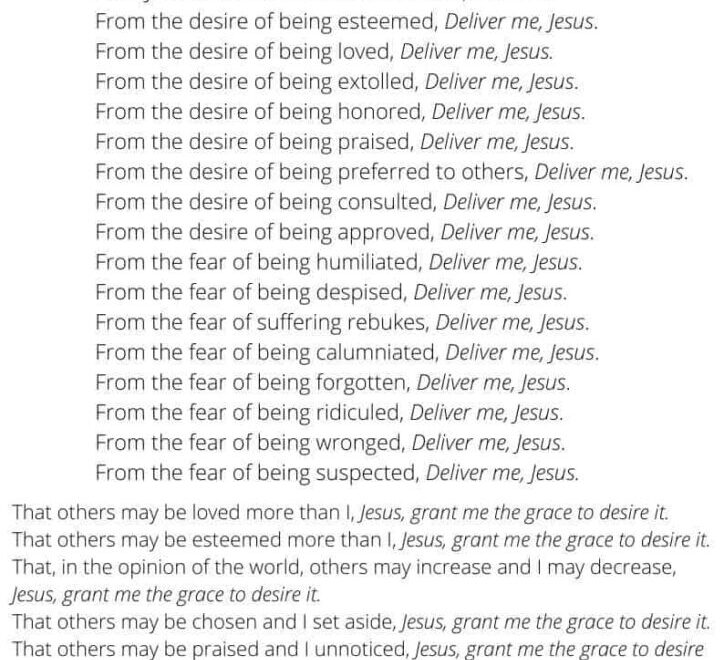 Litany Of Humility Prayer with Free Printable Card And PDF