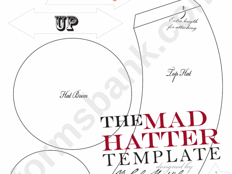 Mad Hatter Hat Template Printable Pdf Download