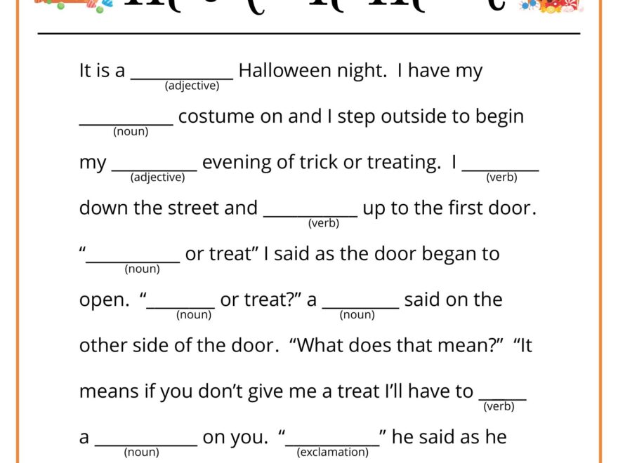 Mad Libs Halloween Printable Printable Word Searches