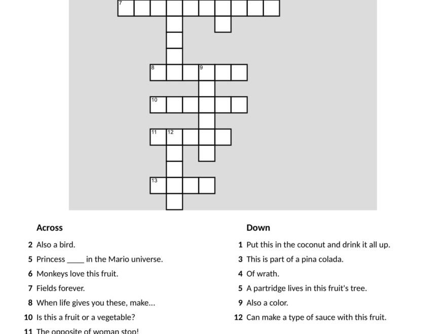 Make Your Own Crossword Puzzle Printable