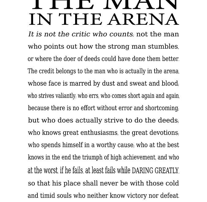 Man In The Arena Free Printable