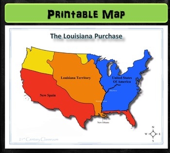 Map Louisiana Purchase By 21st Century Classroom TPT