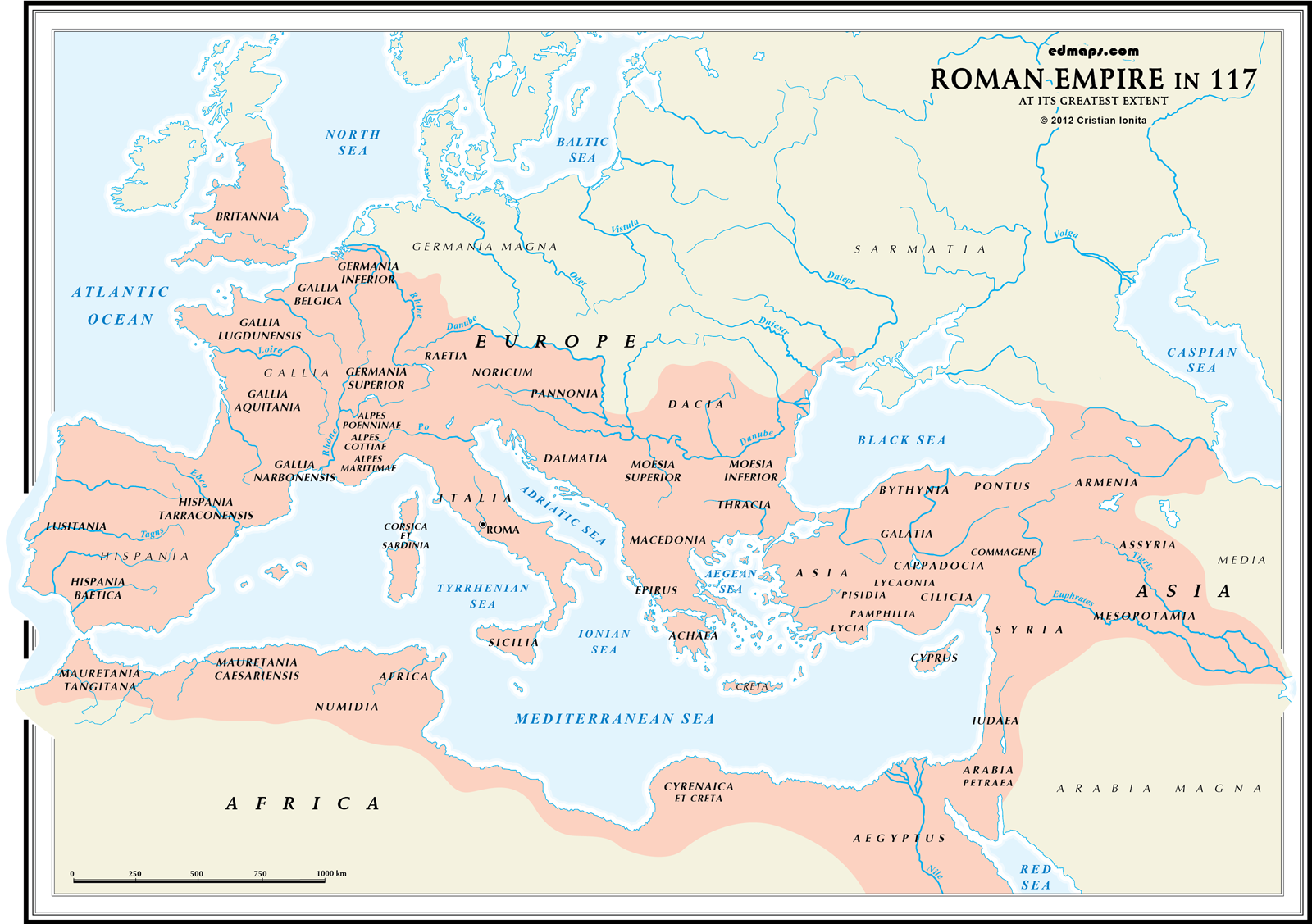 Map Of The Roman Empire In 117