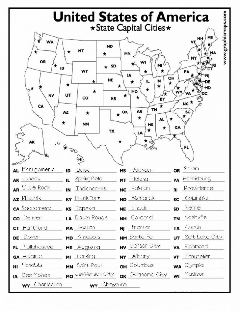Map With States And Capitals Printable Ruby Printable Map