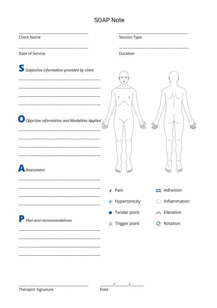 Massage Forms And Templates Free PDF Downloads