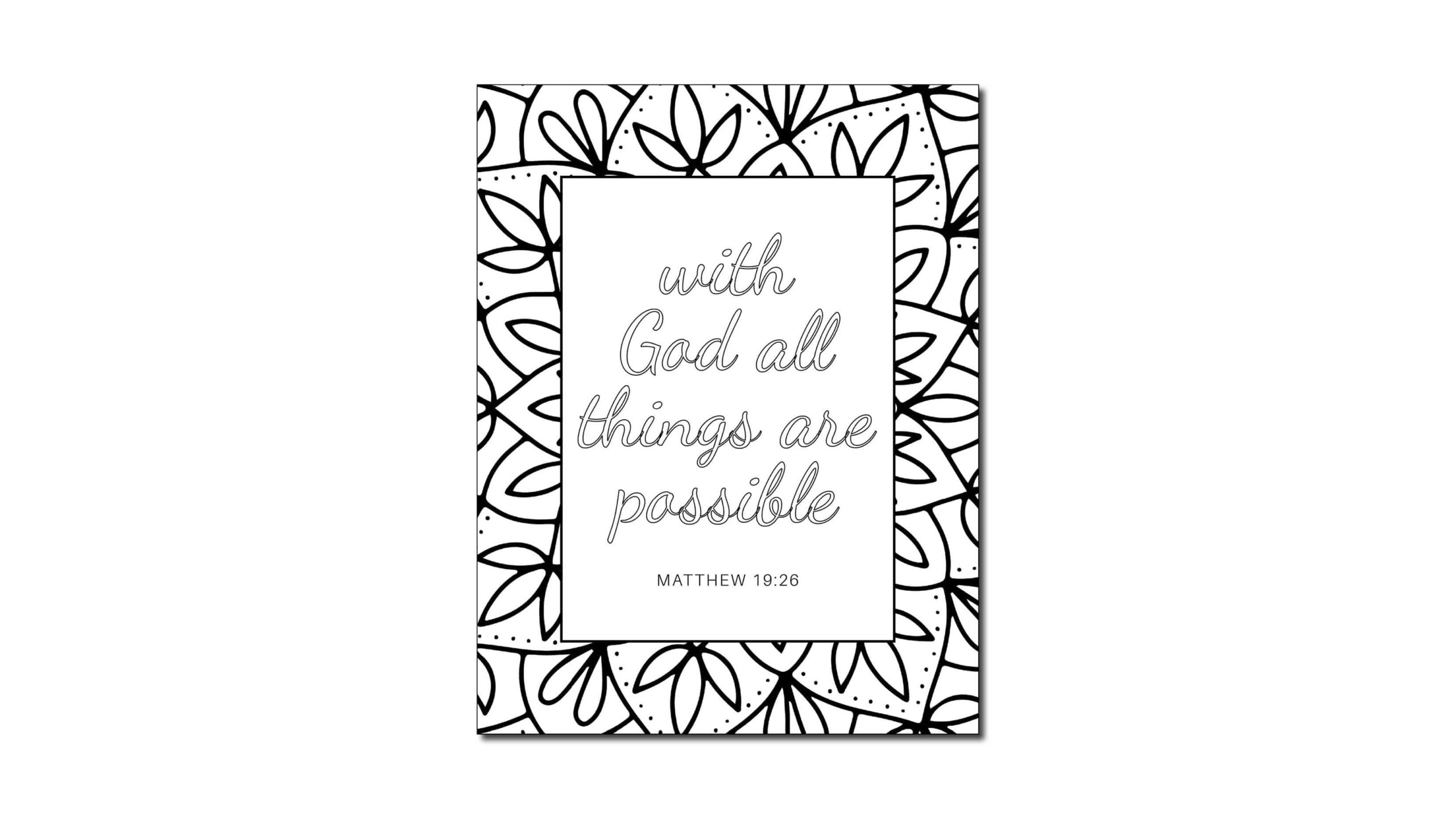 Matthew 19 26 Coloring Pages