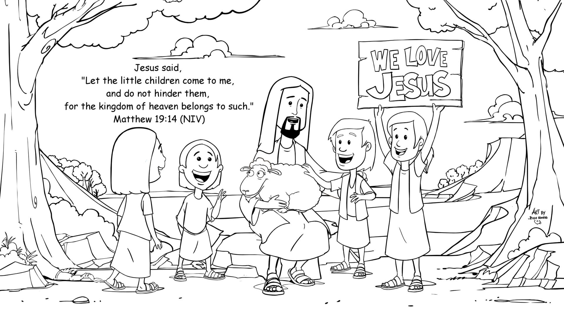 Matthew 19:26 Printable Coloring Page