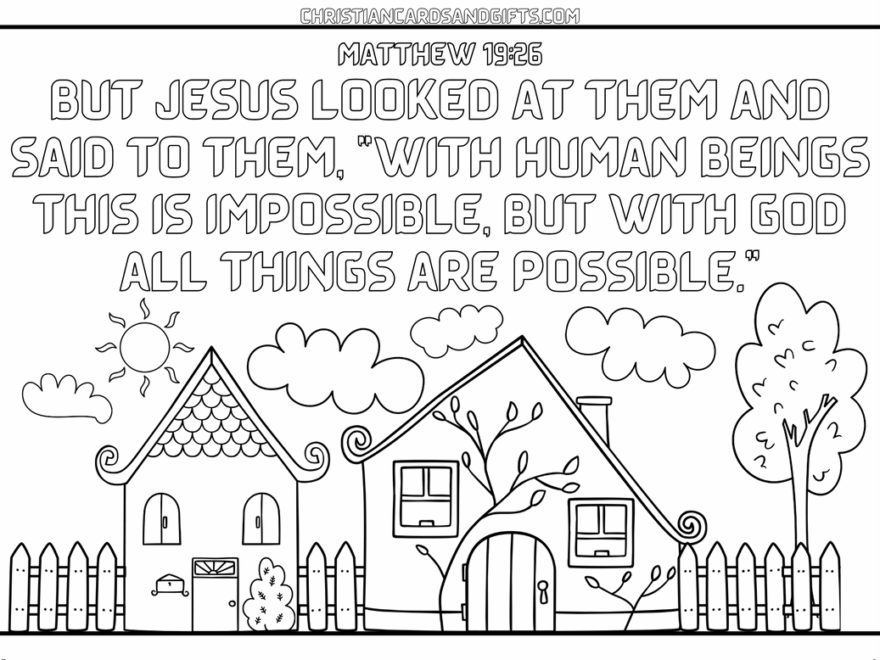 Matthew 19 26 Coloring Pages