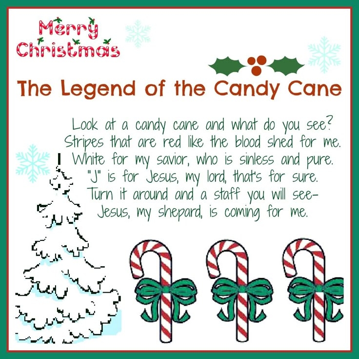 Meaning Of The Candy Cane Poem The Legend Of The Candy Cane Free 