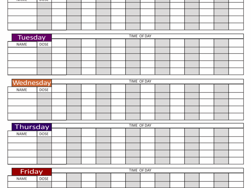 Medication Schedule 10 Free PDF Printables Printablee