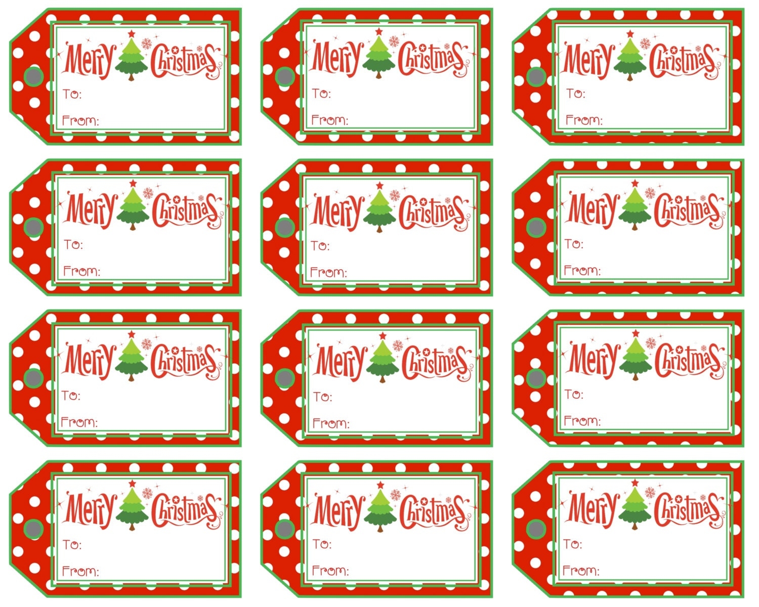 Merry Christmas Gift Tags Free Printable