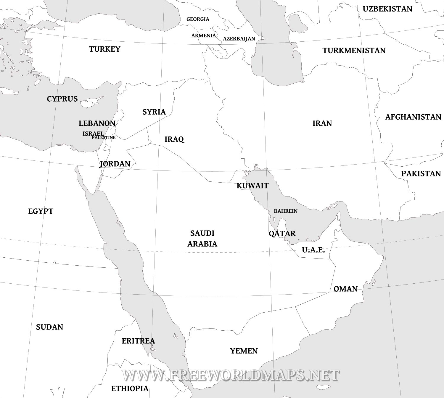 Middle East Blank Map Printable Printable Free Templates