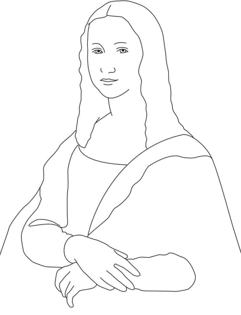 Mona Lisa Coloring Page Free Printable Sheets For Kids