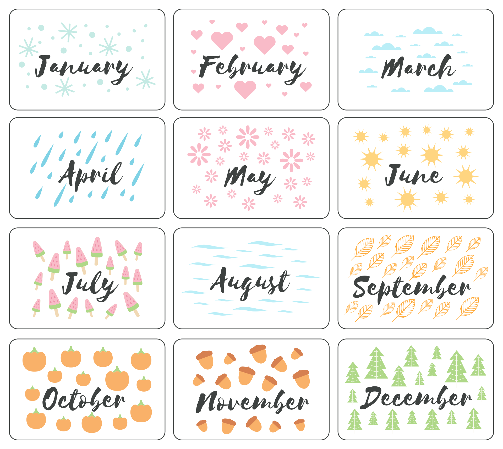 Months Of The Year Chart 10 Free PDF Printables Printablee Months 