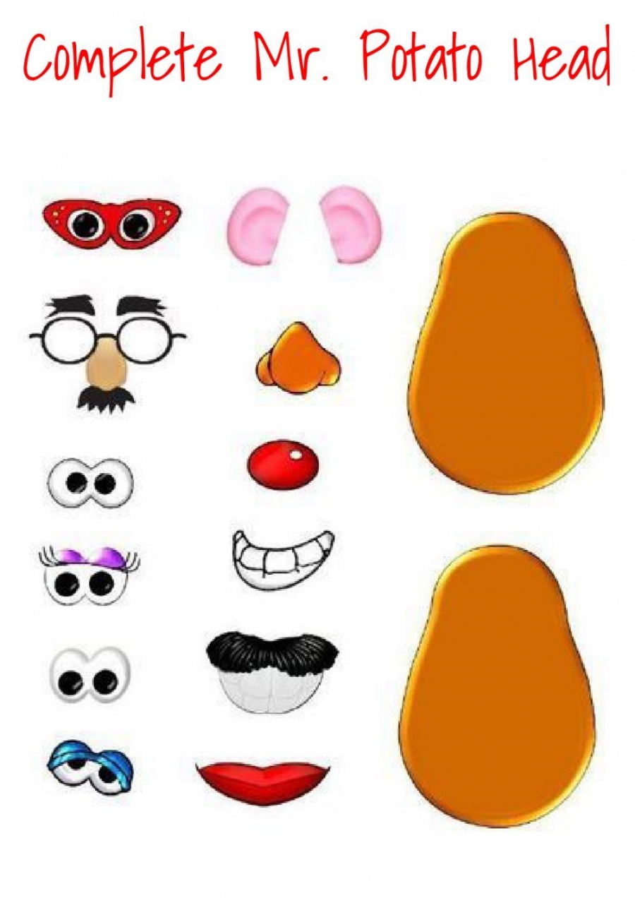 Mr Potato Head Printable Parts