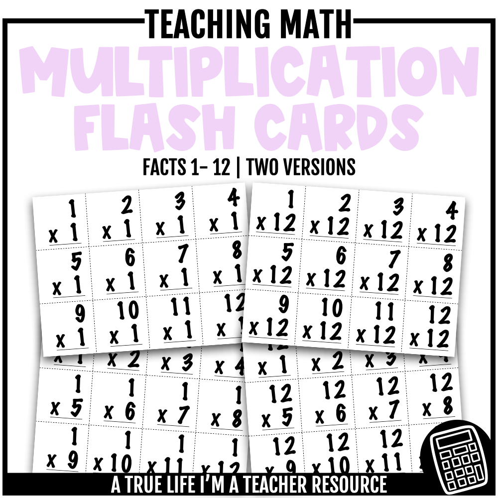 Multiplication Flash Cards 1 12 Printable