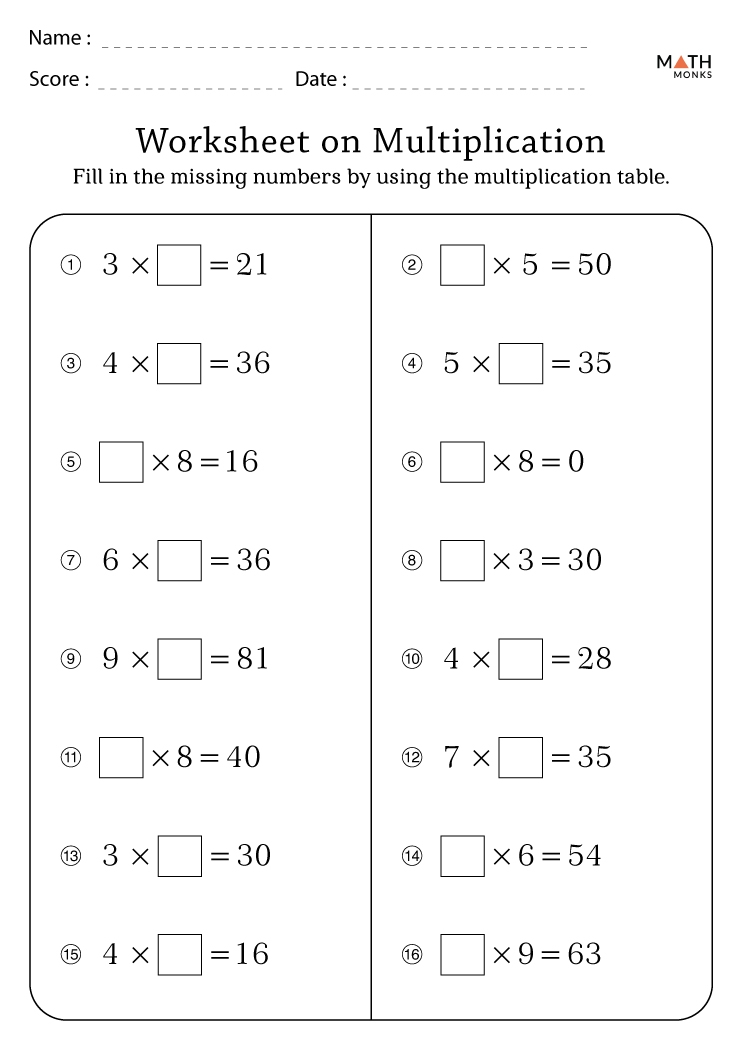 Multiplication Worksheet Grade 3 Grade 3 Multiplication Printable 