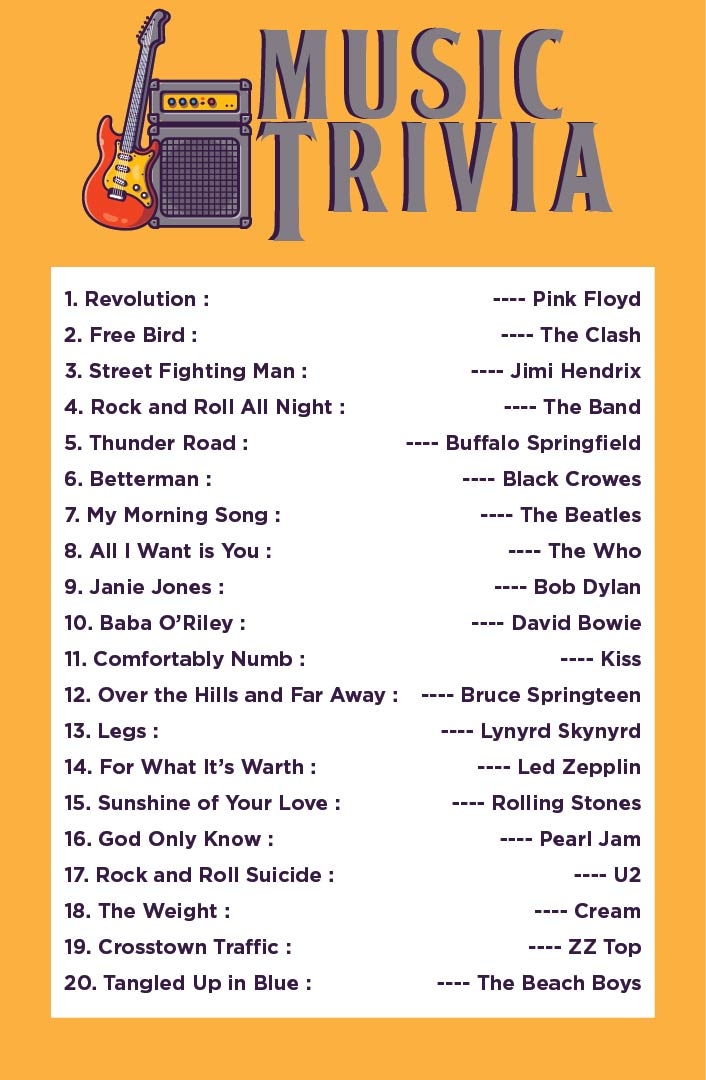 Music Trivia Questions And Answers 2025 Jessica D Davis