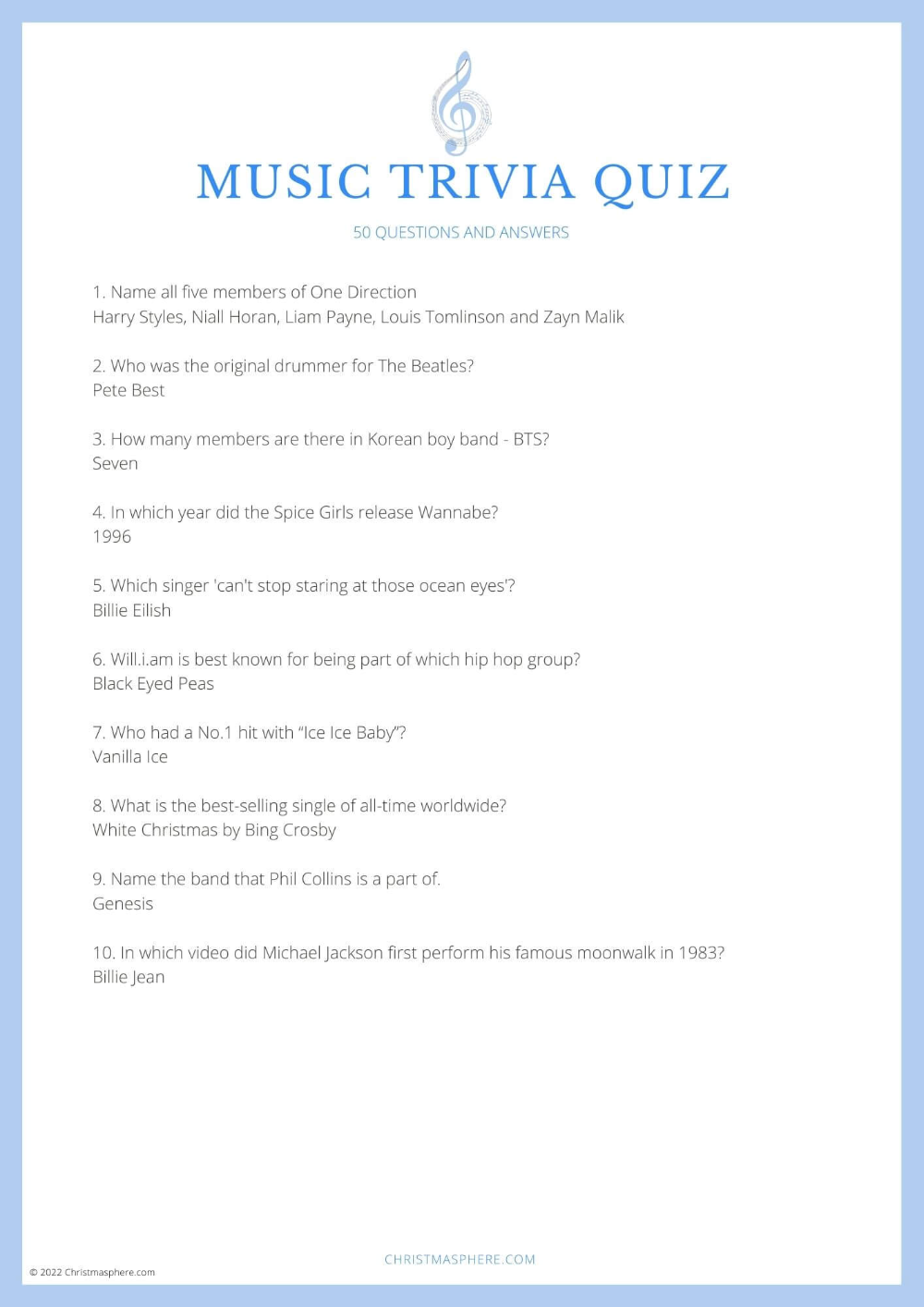 Music Trivia Questions And Answers 2025 Sadie Rae