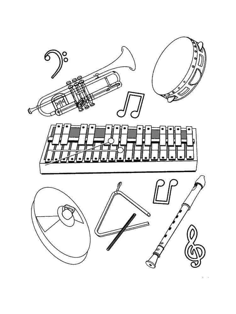 Musical Instruments Coloring Pages Free Printable Musical Instruments 