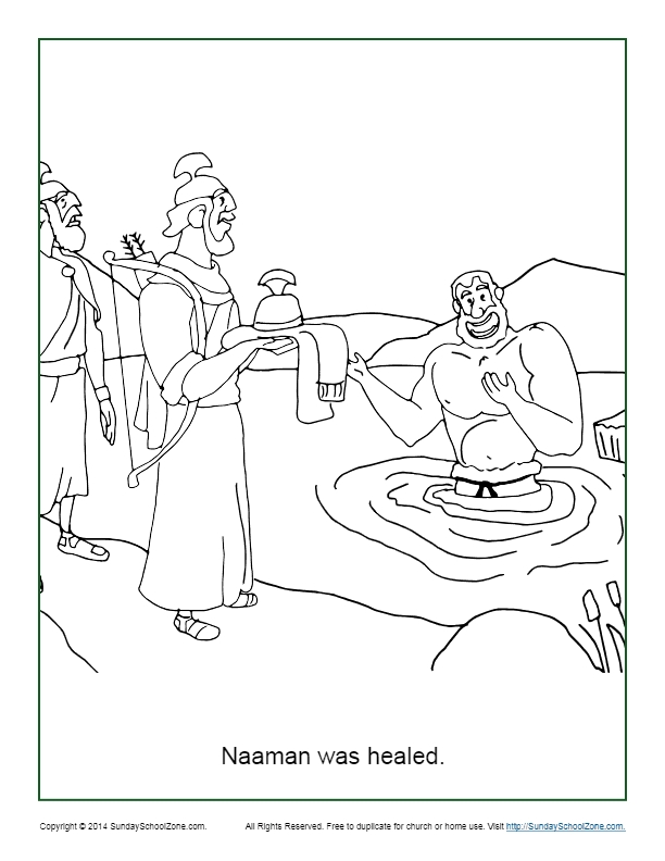 Naaman Was Healed Coloring Page Children 39 s Bible Activities Sunday 