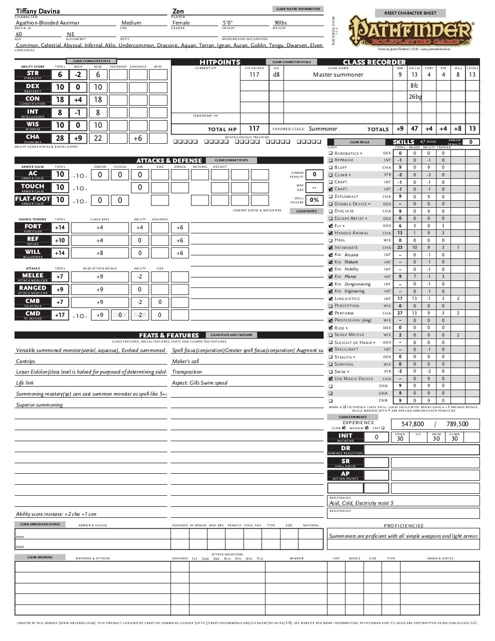Neceros Pathfinder Character Sheet Fill Out Sign Onli Vrogue co