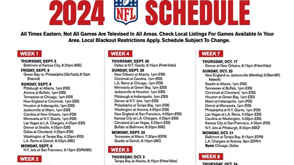 Nfl Football 2025 Schedule Printable Bank Kanti Rain