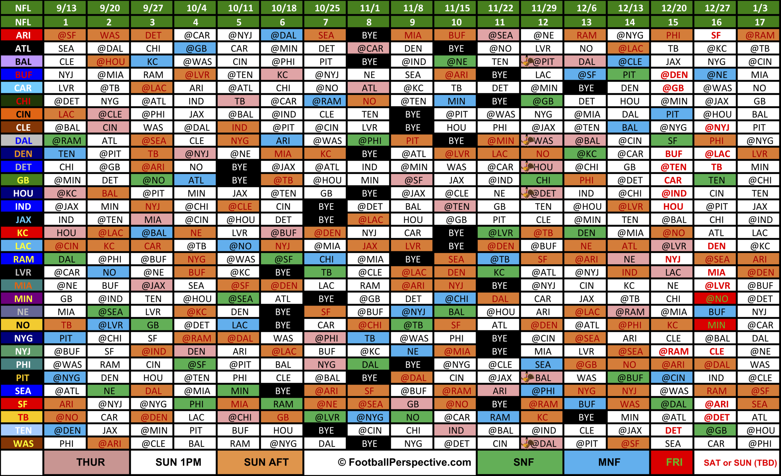 Nfl Week 8 Schedule Printable