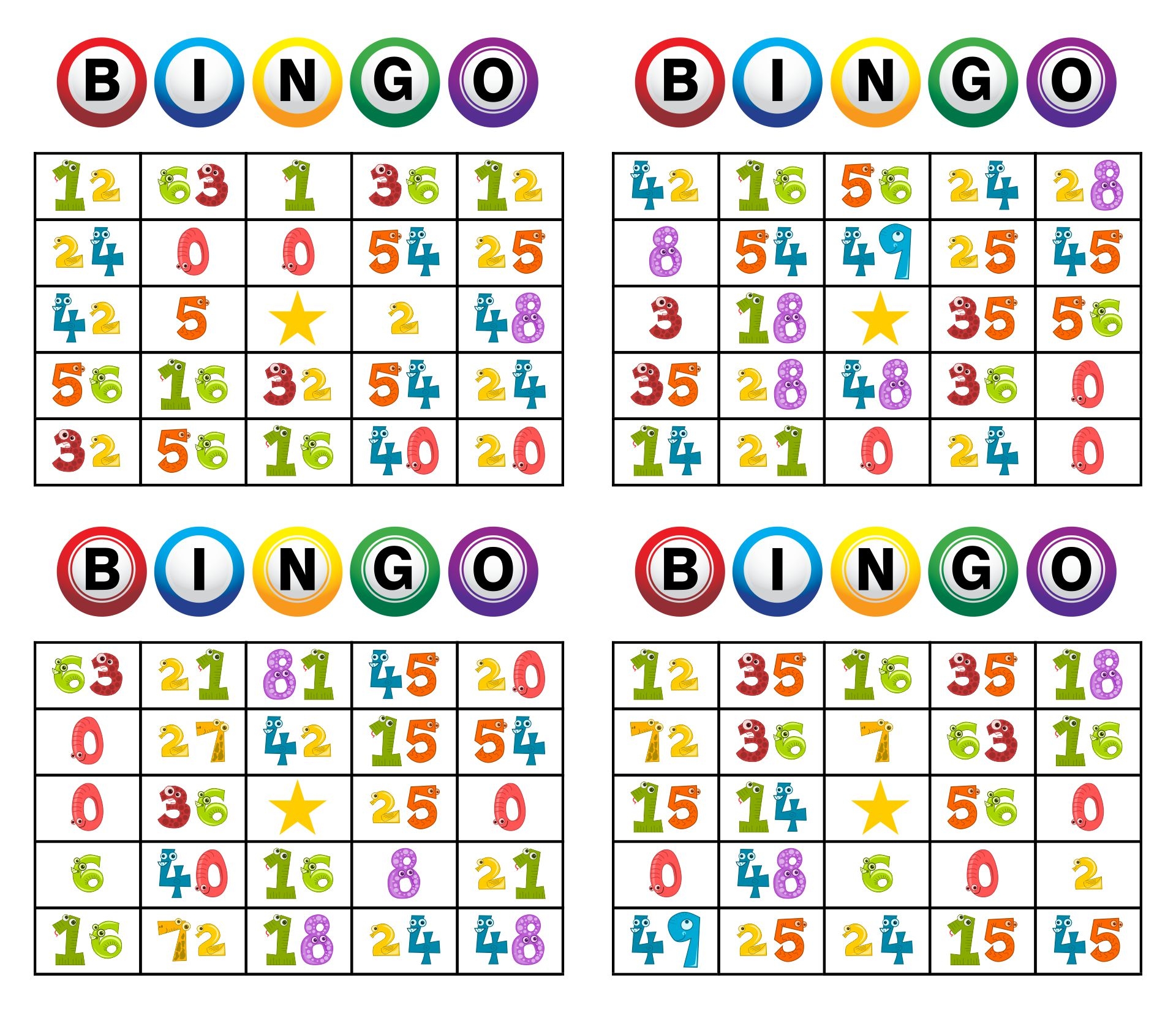 Free Printable Bingo Cards With Numbers