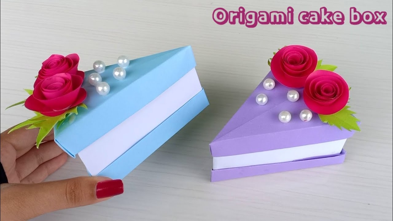 Origami Cake Slice Box Tutorial Triangular Box How To Make Paper 