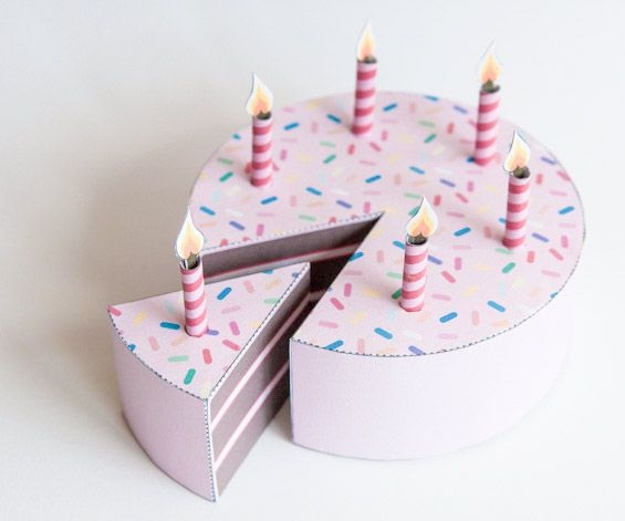 Paper Birthday Cake Birthday Cake With Candles Cake Paper Craft Diy 