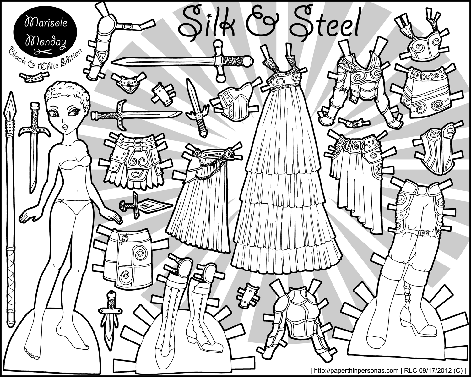 Paper Dolls Printable Black And White