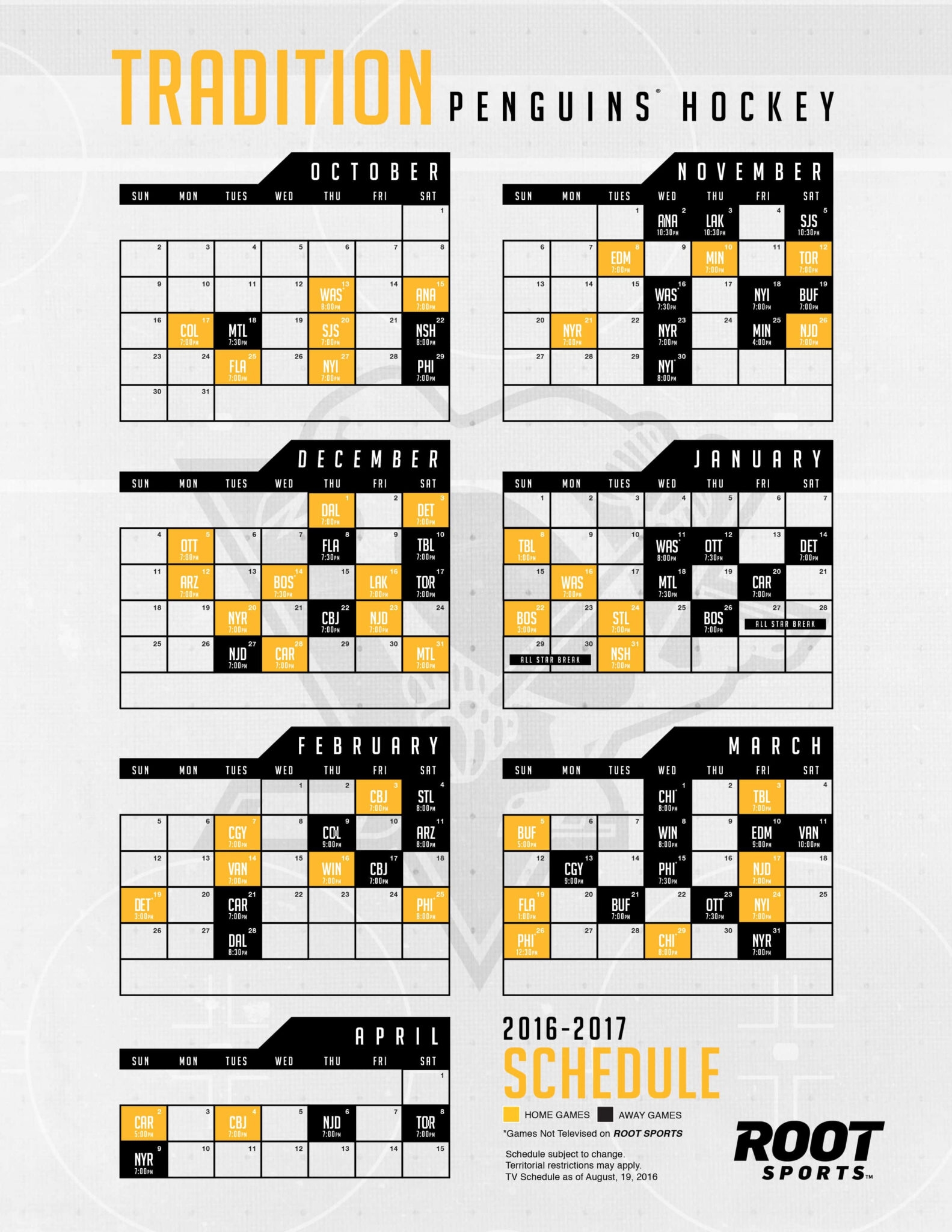 Pittsburgh Penguins Schedule 2025 Printable