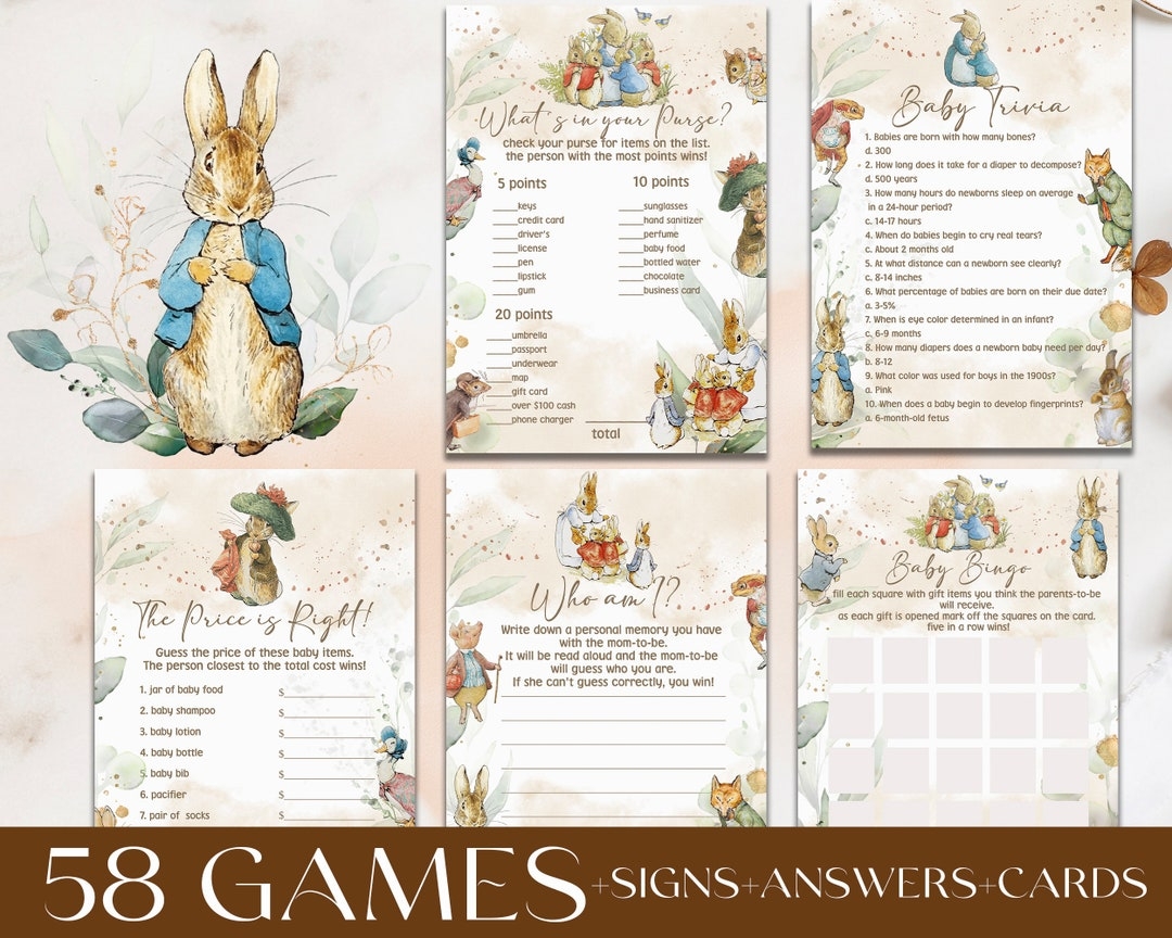 Peter Rabbit Baby Shower Free Printables