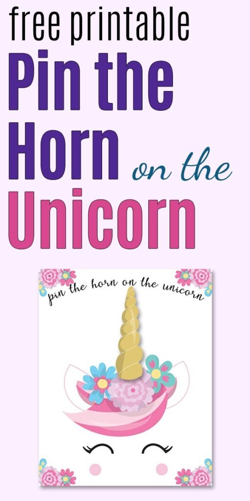 Pin The Horn On The Unicorn Printable