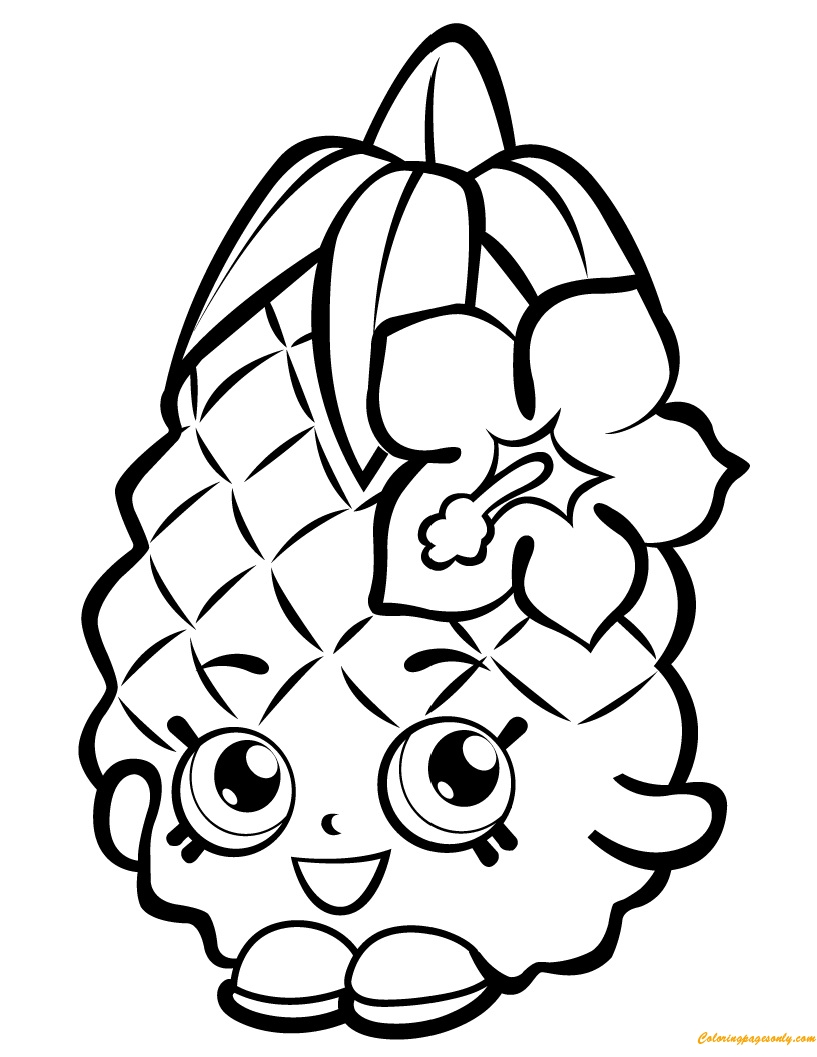 Pineapple Crush Shopkin Season 1 Coloring Page Free Coloring Pages Online