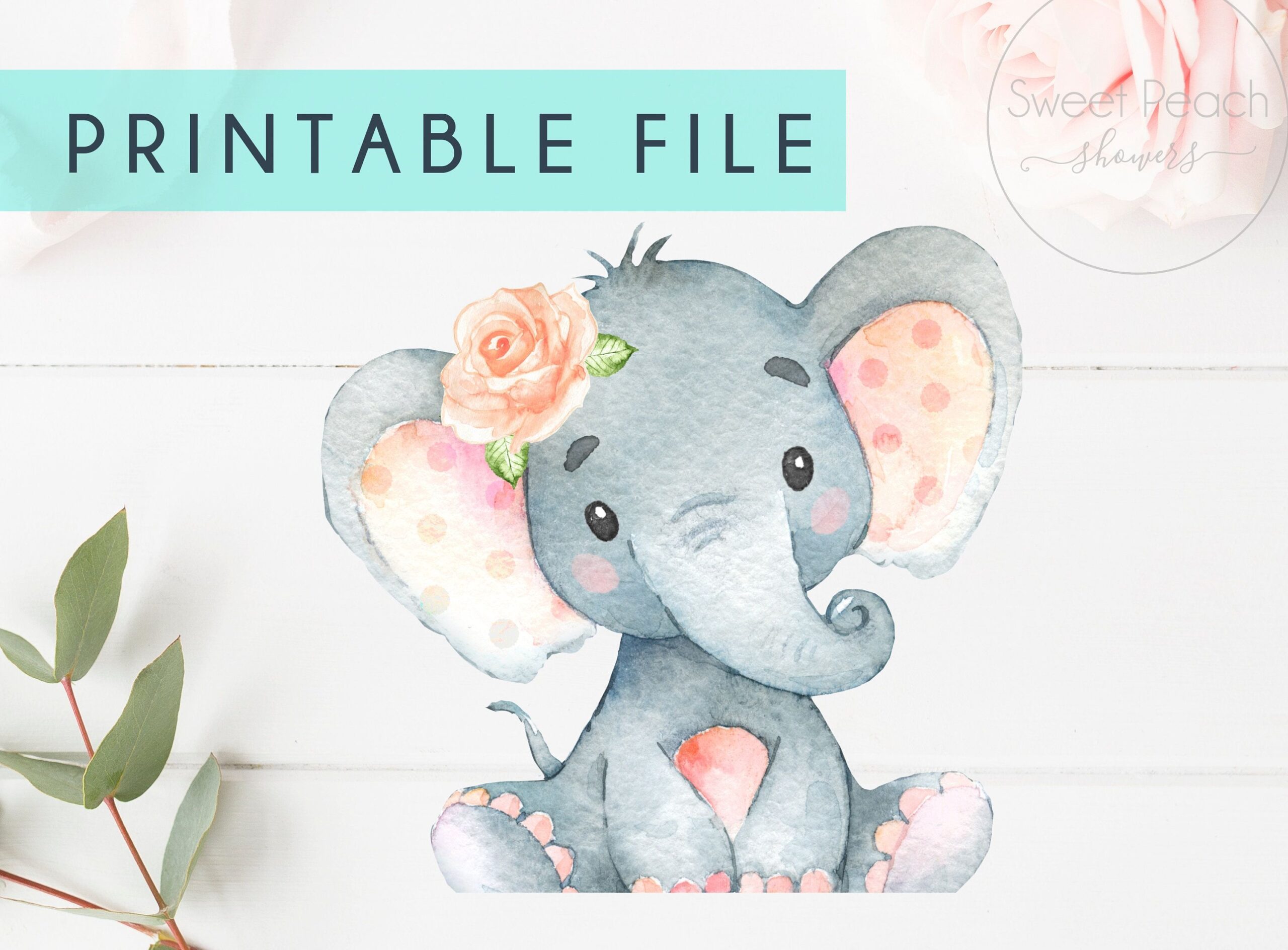Pink Elephant Baby Shower Free Printables Free Printable Templates