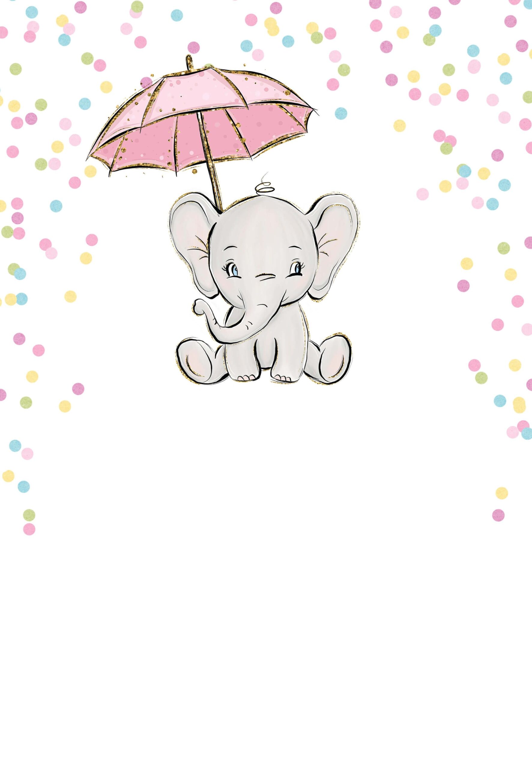 Pink Elephant Baby Shower Free Printables