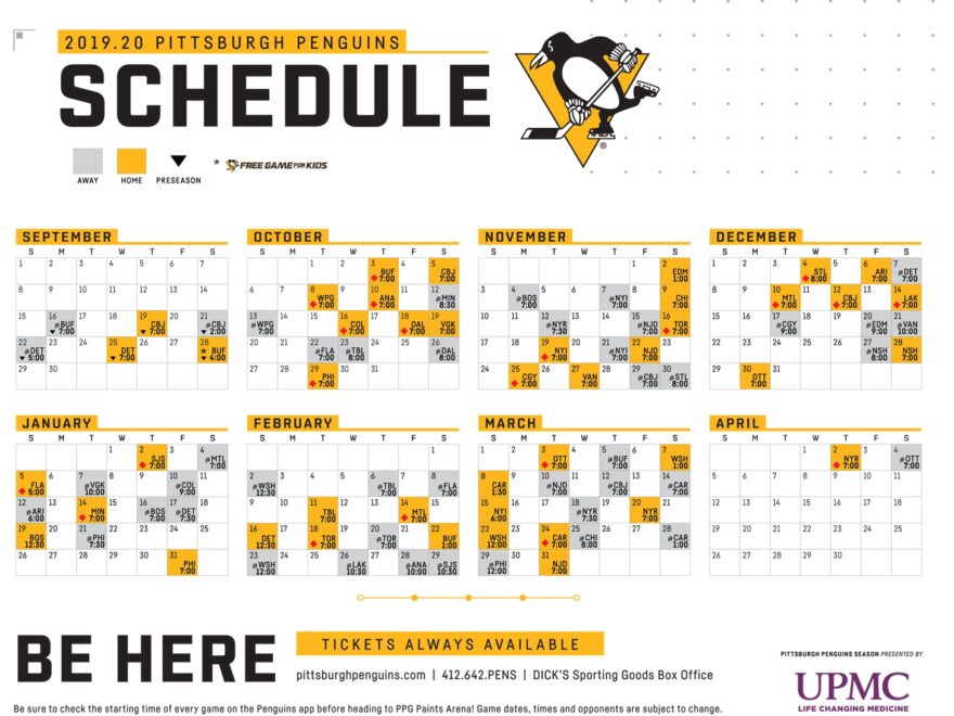 Pittsburgh Penguins Calendar 2025 Jake DarnellSmith