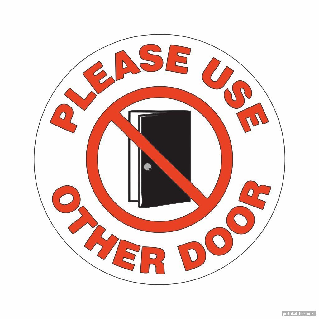 Please Use Other Door Sign Printable