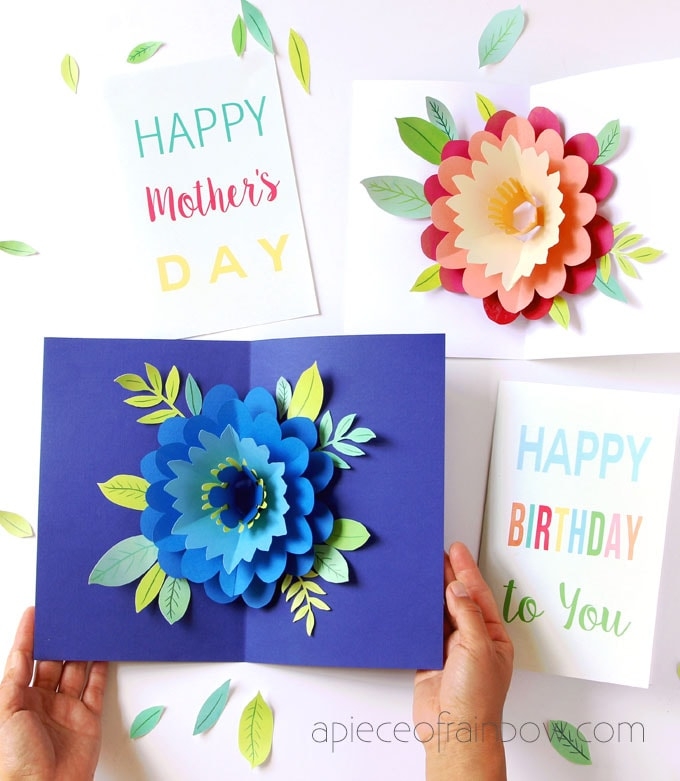 Pop Up Flowers DIY Printable Mother 39 s Day Card A Piece Of Rainbow