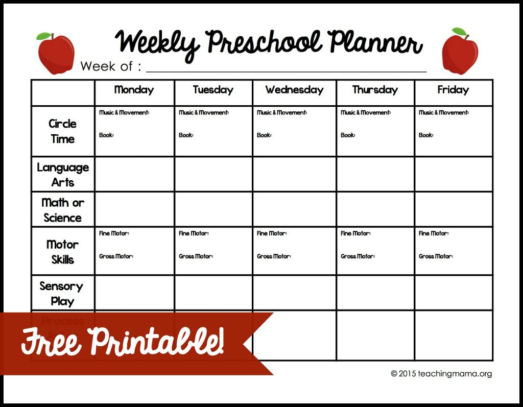 Pre K Lesson Plans