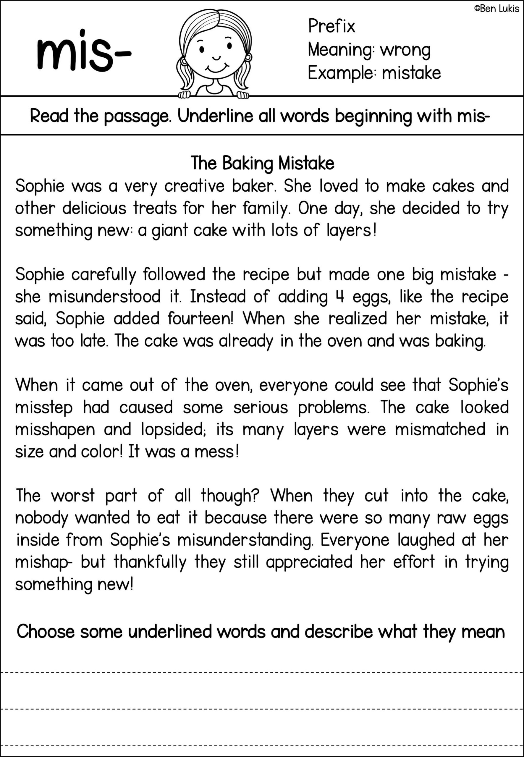 Prefix And Suffix Morphology Reading Passages For Kids Learning About 