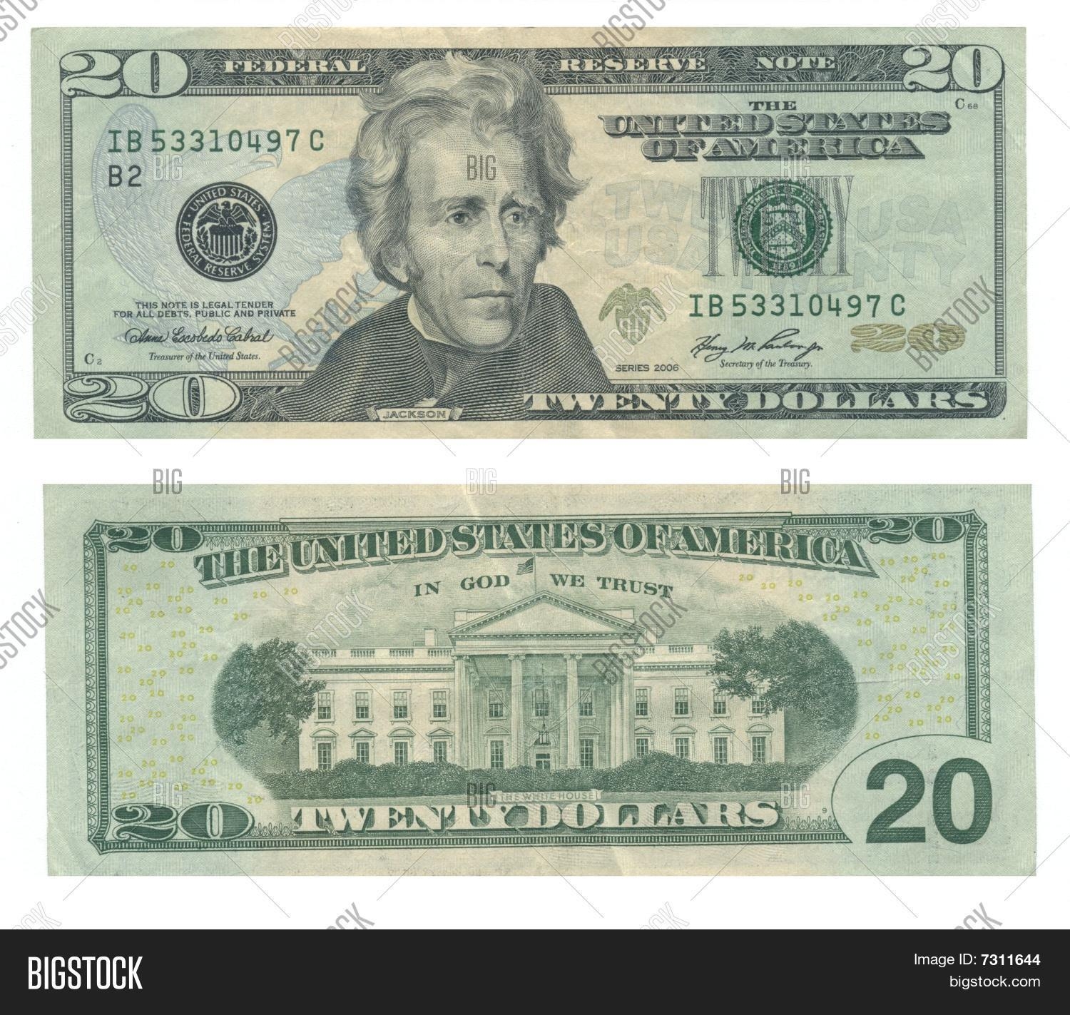 Printable 20 Dollar Bill Front And Back Actual Size Printable Templates